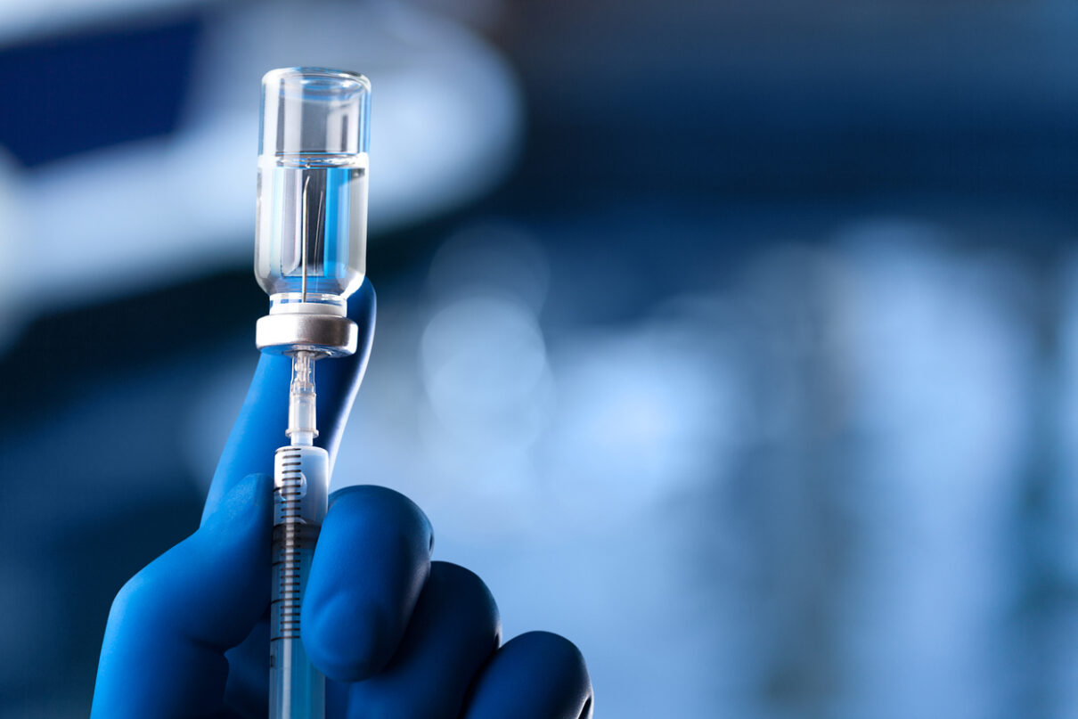Anesthesia being drawn from a vial 